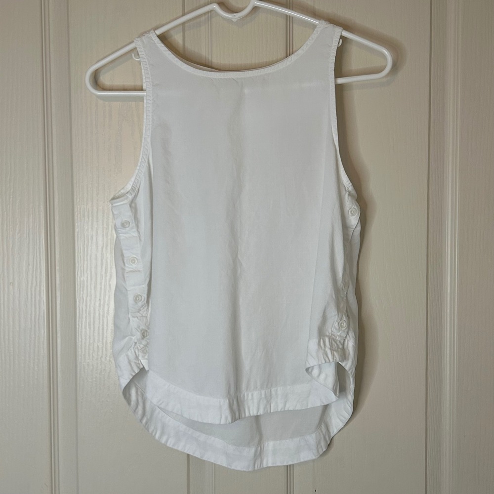 cloth & stone white‎ sleeveless button side tank top size S 100% Tencel